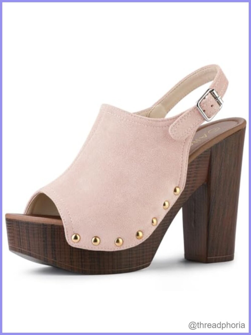 Slingback Platform Chunky Heel Sandals Open Toe Faux Suede